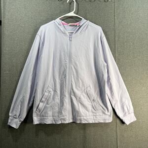 Isaac Mizrahi Live! Soho French Terry Zip Up Hoodie Dusk Lavender, Large